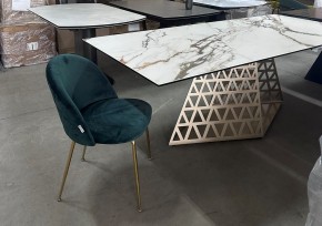 Стол ENNA 220 KL-188 Контрастный мрамор матовый, итальянская керамика/ каркас цвета шампань, ®DISAUR в Троицке - troick.mebel24.online | фото 8
