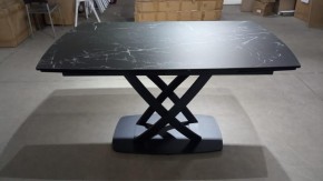 Стол FOGGIA 140 KL-116 Черный мрамор матовый, итальянская керамика/ черный каркас, ®DISAUR в Троицке - troick.mebel24.online | фото 2