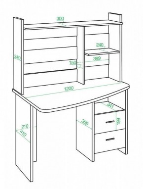 Стол компьютерный Домино Лайт СКЛ-Крл 120+НКЛ-120 в Троицке - troick.mebel24.online | фото 3