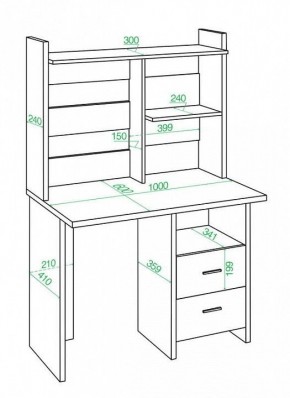 Стол компьютерный Домино Лайт СКЛ-Прям100+НКЛ-100 в Троицке - troick.mebel24.online | фото 3