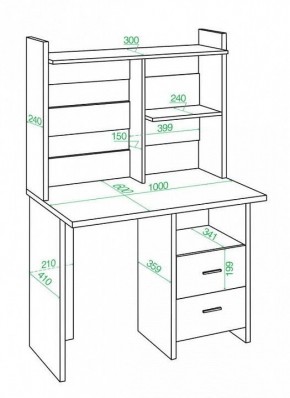 Стол компьютерный Домино Лайт СКЛ-Прям100+НКЛ-100 в Троицке - troick.mebel24.online | фото 3