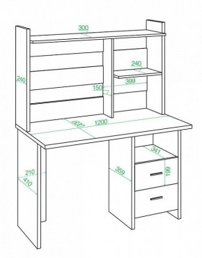 Стол компьютерный Домино Лайт СКЛ-Прям120+НКЛ-120 в Троицке - troick.mebel24.online | фото 3