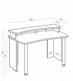 Стол компьютерный Домино Лайт СКЛ-Софт140+НКИЛ140 в Троицке - troick.mebel24.online | фото 3