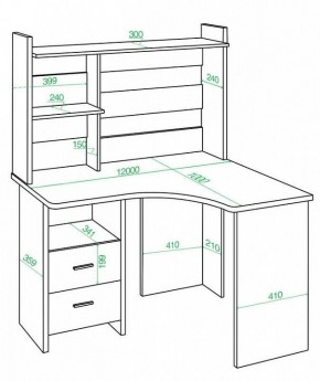 Стол компьютерный Домино Лайт СКЛ-Угл120+НКЛ-120 в Троицке - troick.mebel24.online | фото 3