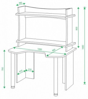 Стол компьютерный Домино lite СКЛ-Игр120 в Троицке - troick.mebel24.online | фото 2