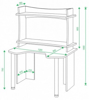 Стол компьютерный Домино Lite СКЛ-Игр120+НКИЛ120ВЛ в Троицке - troick.mebel24.online | фото 2