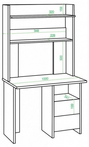 Стол компьютерный Домино Lite СКЛ-Прям100Р+НКЛХ-100 в Троицке - troick.mebel24.online | фото 2