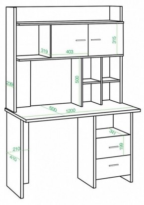 Стол компьютерный Домино lite СКЛ-Прям120+НКЛХ-120 в Троицке - troick.mebel24.online | фото 2