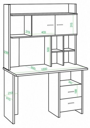 Стол компьютерный Домино Lite СКЛ-Прям120Р+НКЛХ-120 в Троицке - troick.mebel24.online | фото 2