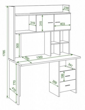 Стол компьютерный Домино Lite СКЛ-Прям130+НКЛХ-130 в Троицке - troick.mebel24.online | фото 2