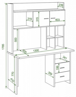 Стол компьютерный Домино Lite СКЛ-Прям130Р+НКЛХ-130 в Троицке - troick.mebel24.online | фото 2