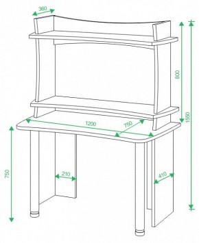 Стол компьютерный Домино Lite СКЛ-Софт120+НКИЛ120 в Троицке - troick.mebel24.online | фото 3