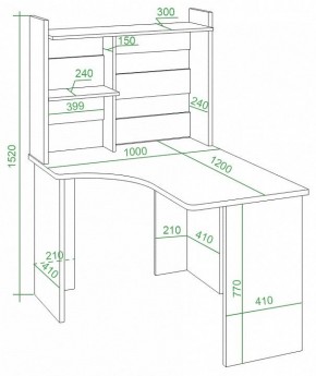 Стол компьютерный Домино Lite СКЛ-Угл120+НКЛ-100 в Троицке - troick.mebel24.online | фото 2