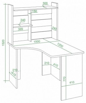 Стол компьютерный Домино Lite СКЛ-Угл120+НКЛ-100 в Троицке - troick.mebel24.online | фото 2