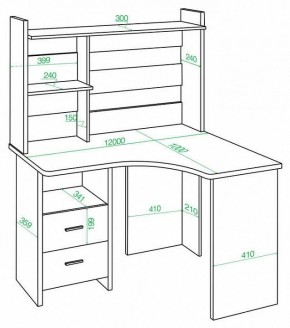 Стол компьютерный Домино Lite СКЛ-Угл120+НКЛХ-120 в Троицке - troick.mebel24.online | фото 2