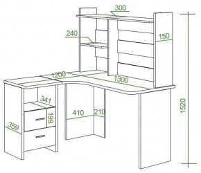 Стол компьютерный Домино Lite СКЛ-Угл130+НКЛ-130 в Троицке - troick.mebel24.online | фото 3