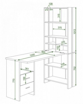 Стол компьютерный Домино Lite СТЛ-ОВ+С120Прям+ТЯЛ в Троицке - troick.mebel24.online | фото 2