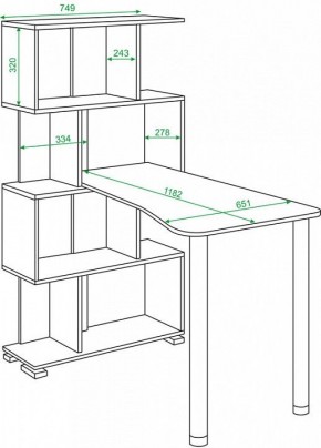 Стол компьютерный Домино нельсон СЛ-5-4СТ-2+БД+БЯ в Троицке - troick.mebel24.online | фото 2