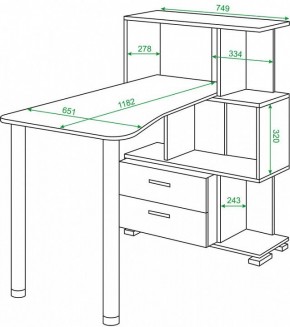 Стол компьютерный Домино СЛ-5-3СТ-2+БЯ в Троицке - troick.mebel24.online | фото 2