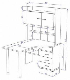 Стол компьютерный Домино СР-133-140 в Троицке - troick.mebel24.online | фото 2