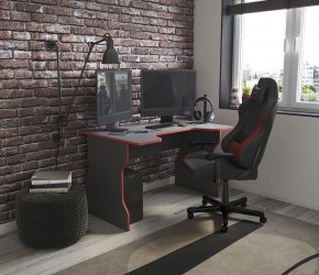 Стол компьютерный ВАРДИГ K1 120x82, антрацит/красный в Троицке - troick.mebel24.online | фото 4