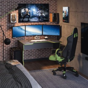 Стол компьютерный ВАРДИГ K1 120x82, антрацит/лайм в Троицке - troick.mebel24.online | фото 4