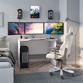 Стол компьютерный ВАРДИГ K2 100x82, белый/серебристый в Троицке - troick.mebel24.online | фото 4