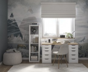 Стол письменный Ингар 2/55 140x75x55, дуб беленый/белый в Троицке - troick.mebel24.online | фото 4