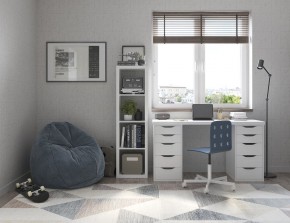 Стол письменный Ингар белый, 140x75, с двумя тумбами в Троицке - troick.mebel24.online | фото 2