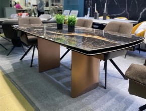 Стол ПУАНТО 200 TITANIUM LAWA NERO, керамика / МЕДЬ каркас М-City в Троицке - troick.mebel24.online | фото 2