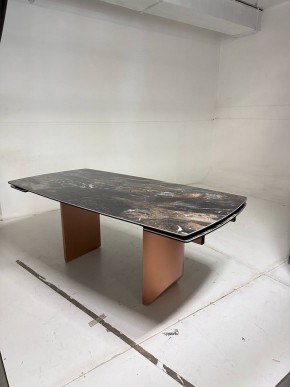 Стол ПУАНТО 200 TITANIUM LAWA NERO, керамика / МЕДЬ каркас М-City в Троицке - troick.mebel24.online | фото 4
