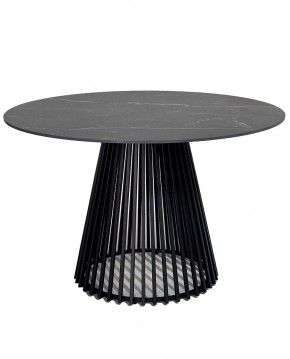 Стол TERNI 120 MATT BLACK MARBLE SOLID CERAMIC Черный мрамор матовый, керамика /Черн.каркас, ®DISAUR в Троицке - troick.mebel24.online | фото 3