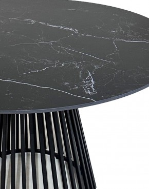 Стол TERNI 120 MATT BLACK MARBLE SOLID CERAMIC Черный мрамор матовый, керамика /Черн.каркас, ®DISAUR в Троицке - troick.mebel24.online | фото 4