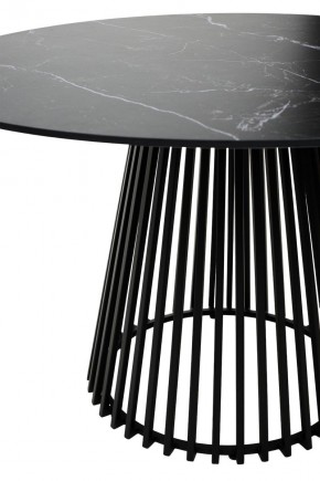 Стол TERNI 120 MATT BLACK MARBLE SOLID CERAMIC Черный мрамор матовый, керамика /Черн.каркас, ®DISAUR в Троицке - troick.mebel24.online | фото 5