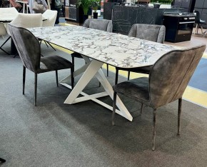 Стол VICENZA 220 BULGARI WHITE, керамика / белый, ®DISAUR в Троицке - troick.mebel24.online | фото 2