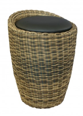 Табурет с местом для хранения LM-1100Rattan, чёрный в Троицке - troick.mebel24.online | фото