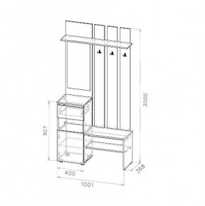 Токио Вешалка с зеркалом в Троицке - troick.mebel24.online | фото 3