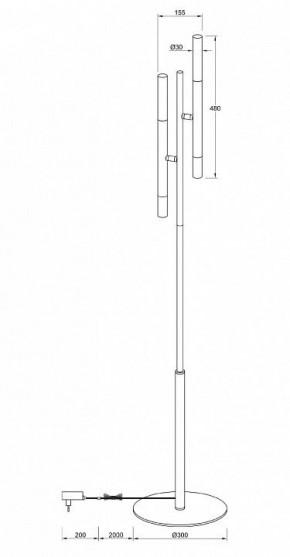 Торшер Maytoni Vigo MOD070FL-02B в Троицке - troick.mebel24.online | фото 3