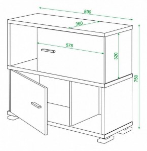 Тумба комбинированная Домино СБ-30/2 в Троицке - troick.mebel24.online | фото 2