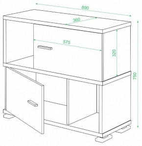 Тумба комбинированная Домино СБ-30/2 в Троицке - troick.mebel24.online | фото 3