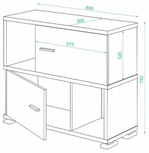 Тумба комбинированная СБ-30/2 в Троицке - troick.mebel24.online | фото 2
