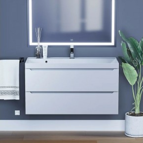 Тумба под раковину Uperwood Tanos 100 см, подвесная, белая матовая в Троицке - troick.mebel24.online | фото
