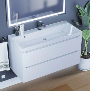 Тумба под раковину Uperwood Tanos 100 см, подвесная, белая матовая в Троицке - troick.mebel24.online | фото 10
