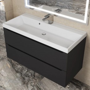 Тумба под раковину Uperwood Tanos 100 см, подвесная, черная матовая в Троицке - troick.mebel24.online | фото