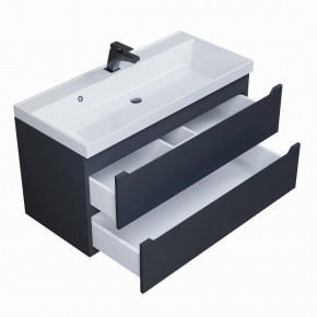 Тумба под раковину Uperwood Tanos 100 см, подвесная, черная матовая в Троицке - troick.mebel24.online | фото 2