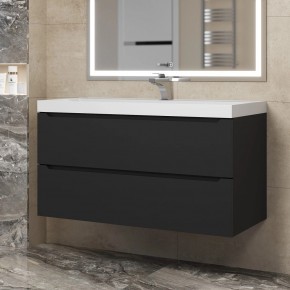 Тумба под раковину Uperwood Tanos 100 см, подвесная, черная матовая в Троицке - troick.mebel24.online | фото 8