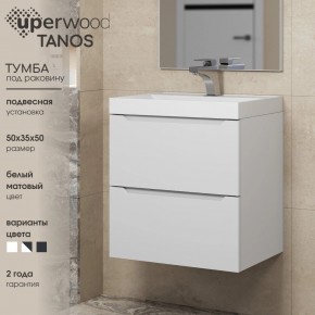 Тумба под раковину Uperwood Tanos 50 см, подвесная, белая матовая в Троицке - troick.mebel24.online | фото 6