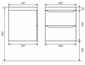 Тумба под раковину Uperwood Tanos 50 см, подвесная, черная матовая в Троицке - troick.mebel24.online | фото 3