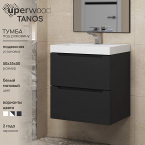 Тумба под раковину Uperwood Tanos 50 см, подвесная, черная матовая в Троицке - troick.mebel24.online | фото 4