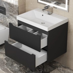 Тумба под раковину Uperwood Tanos 60 см, подвесная, черная матовая в Троицке - troick.mebel24.online | фото 2